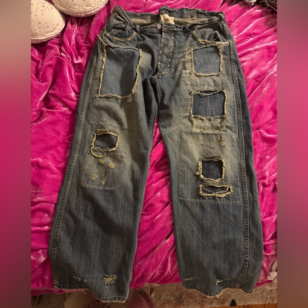 Magnolia Pearl Sanforized Boyfriend Patchwork Jeans